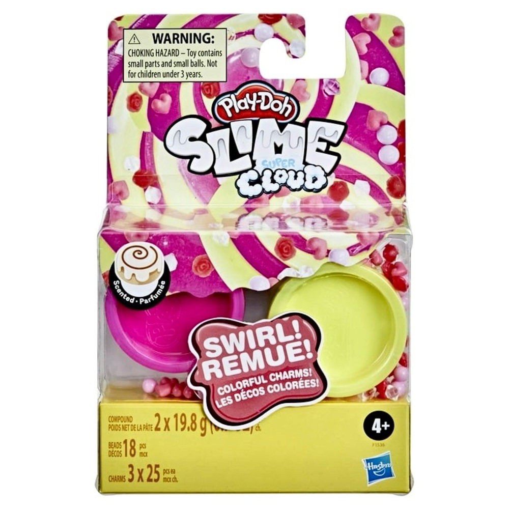 NEW - Play-Doh “Slime Super Cloud”Sensory Fun Swirls Mix Kit in Pink & Yellow